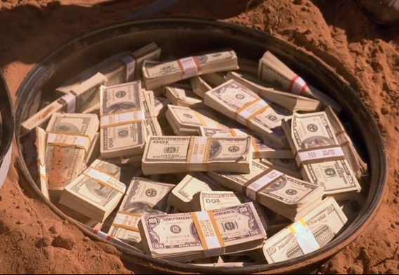  Walter White’s drug money buried underground in the desert. . 